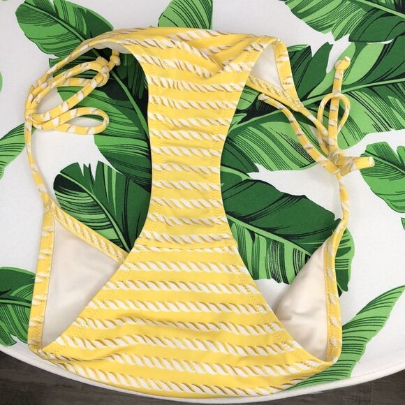 Victoria’s Secret Yellow Nautical Rope Side Tie Bikini Bottoms NWOT - Picture 8 of 13